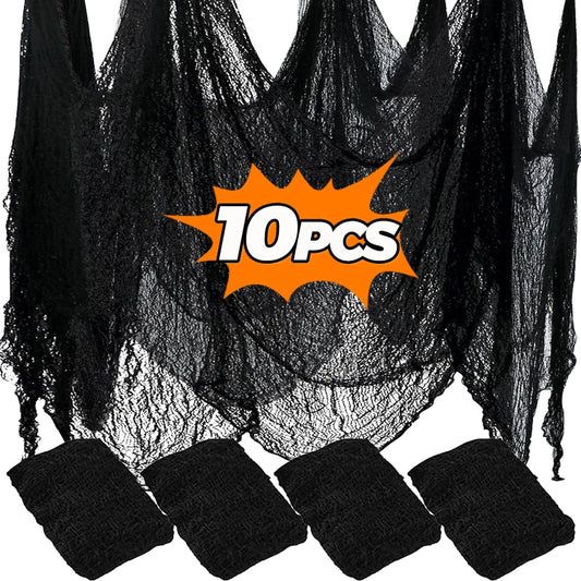 Halloween Creepy Cloth Black Gauze 76x198cm for Party Decor