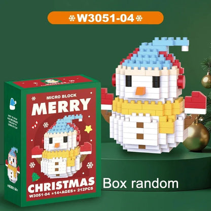 Christmas Building Blocks Set – Santa & Reindeer Micro Bricks