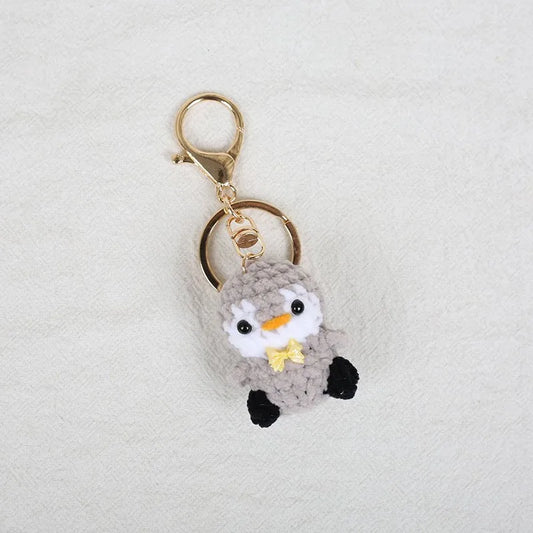 Penguin Keychain Cute Knitted Animal Keyring for Bags and Keys