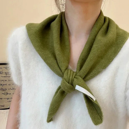 Women's Knitted Scarf Triangular Wool Blend Warm Headscarf