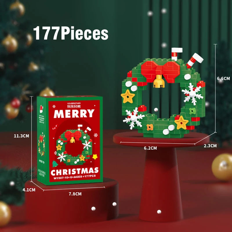 Christmas Building Blocks Set, Micro DIY Holiday Decoration Toy
