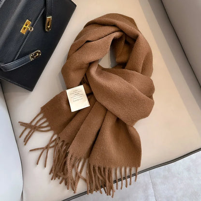 Wool Winter Scarf – 100% Wool Warm Solid Color Wrap