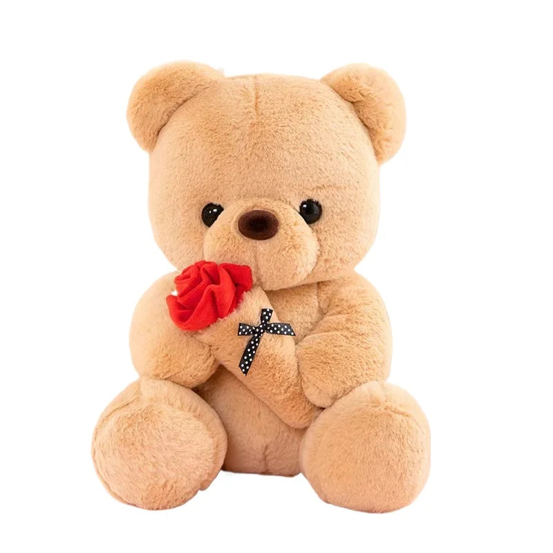 Rose Bear Plush, 25cm Romantic Bear Plush Gift