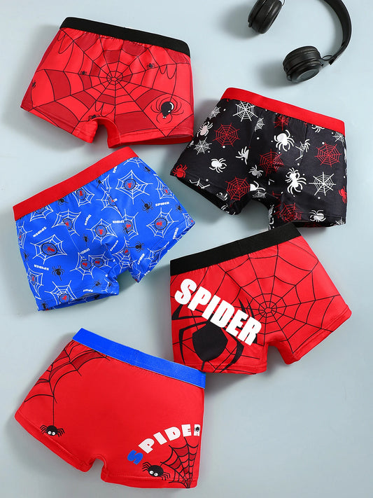 Boys' Underwear 5-Pack Cartoon Print Soft Everyday Briefs