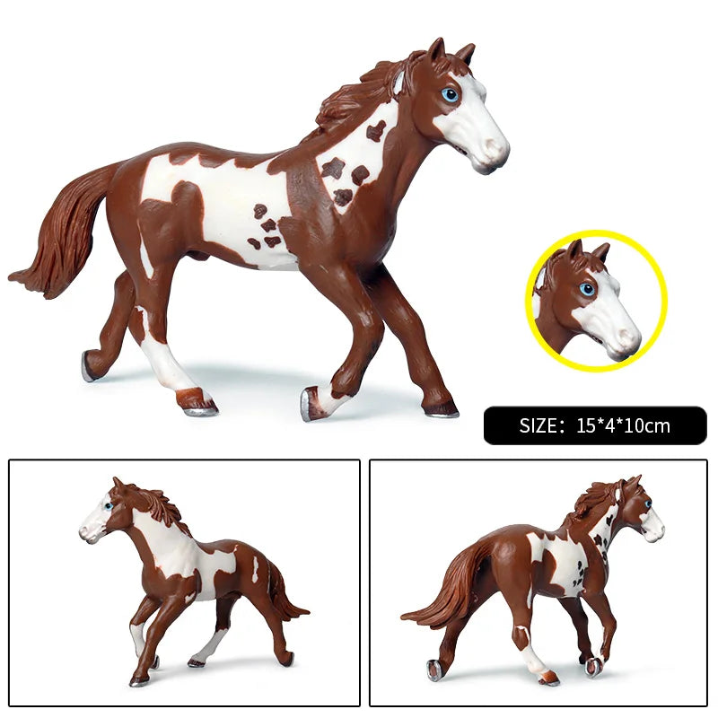 Horse Figurine, Realistic PVC Animal Model Toy for Kids