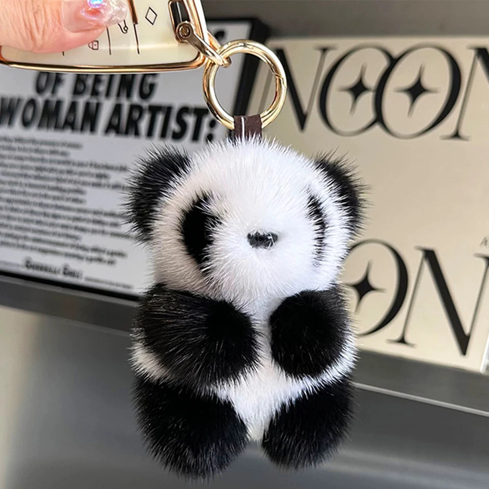 Panda Plush Keychain Cute Bag Charm for Keys and Accessories