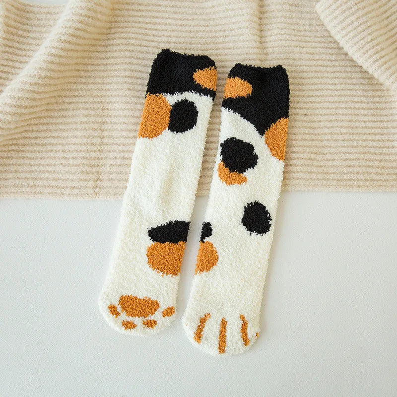 Women's Winter Socks Coral Velvet Warm Fuzzy Floor Socks 2-Pair