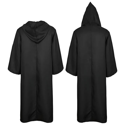 Halloween Witch Cloak Hooded Black Cape for Cosplay & Parties