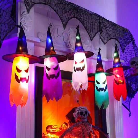 Halloween Witch Hat String Lights, 5-Piece LED Decoration Set