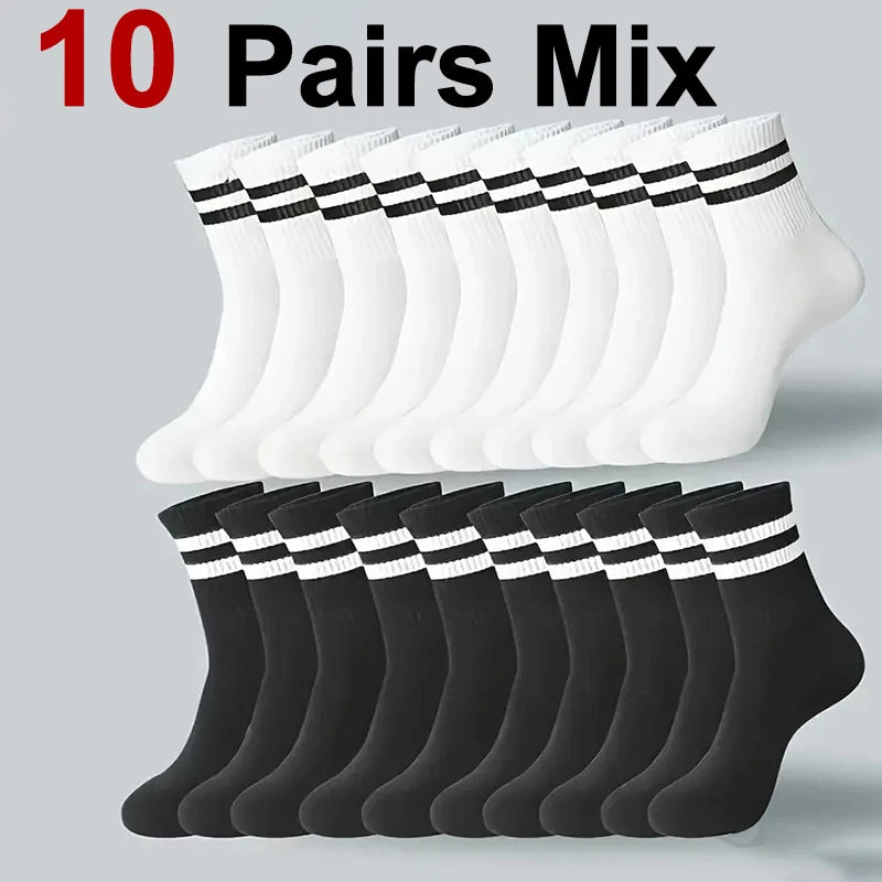Men's Crew Socks Breathable Sports Socks 5-Pair