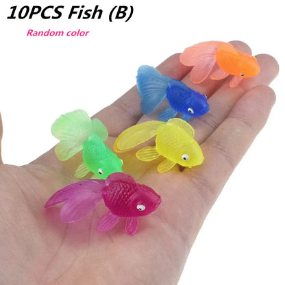 10PCS Goldfish Bath Toys – Floating Fish Water Play Set for Kids