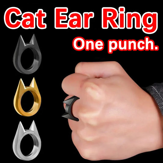 Cat Ear Ring Metal Statement Jewelry Accessory