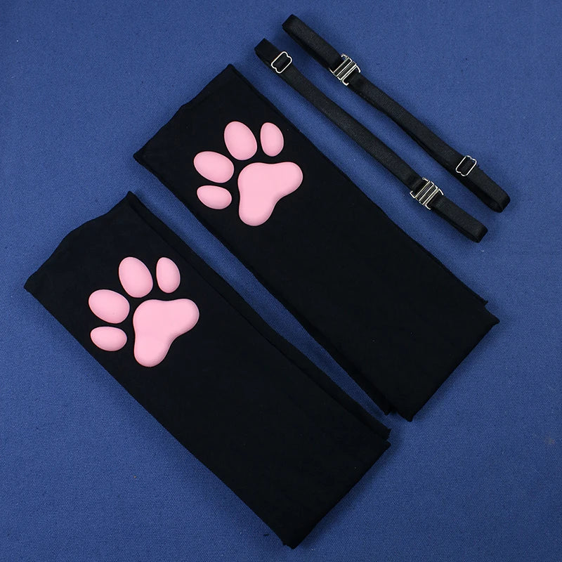 Over the Knee Socks Women's Stretch Cat Paw Thigh High Socks