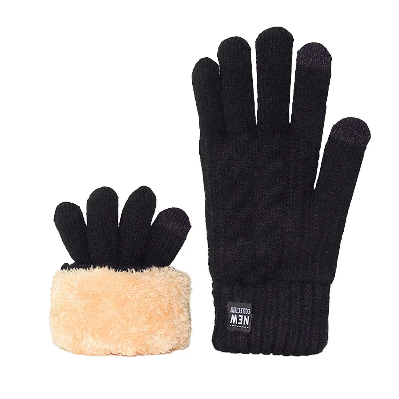 Touchscreen Winter Gloves for Men, Fleece Lined Knitted