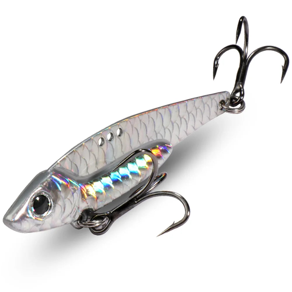 Vibration Fishing Lure Sinking Blade Bait with Treble Hook