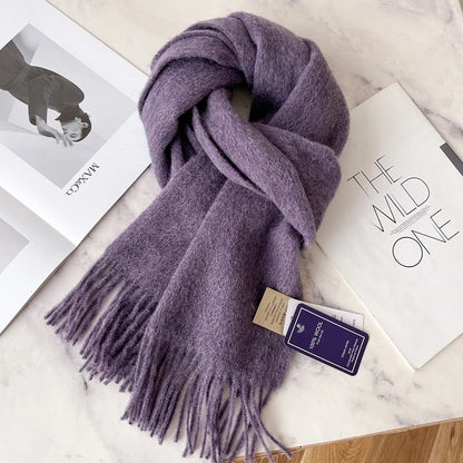 Wool Winter Scarf – 100% Wool Warm Solid Color Wrap