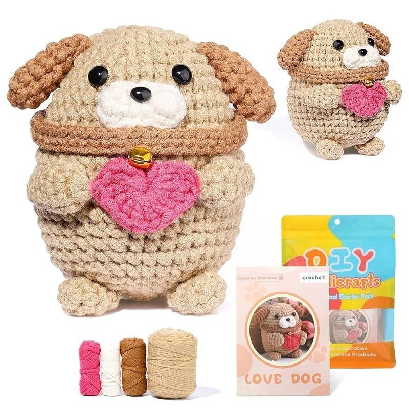 Crochet Kit for Beginners Animal DIY Craft Set with Yarn and Hooks