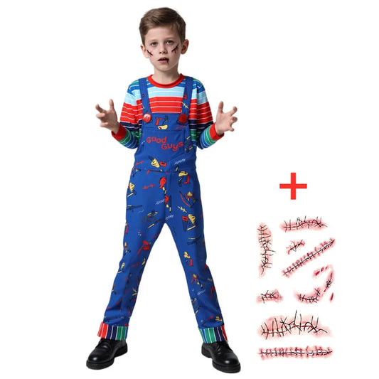 Kids Halloween Costume, Horror Bib Pants and Top Set