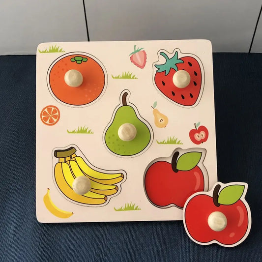 Wooden Fruit Puzzle for Kids – Montessori Learning Board