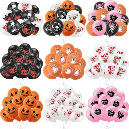 Halloween Balloons 12PCS Black Orange White Pink Latex Party Decor