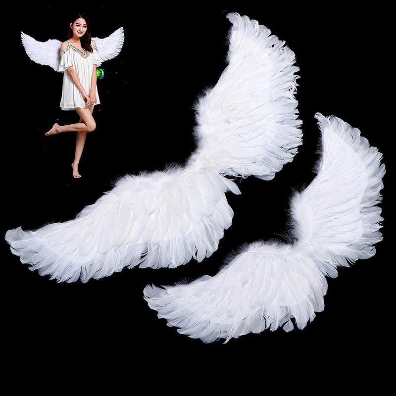 Angel Feather Wings with Elastic Straps for Cosplay & Weddings