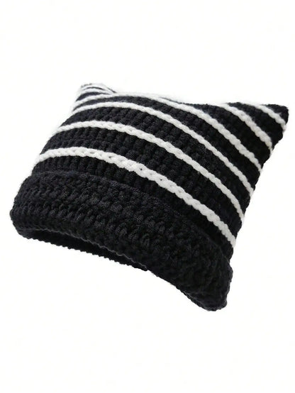 Women's Cat Ear Beanie Warm Knit Winter Hat 56-60cm