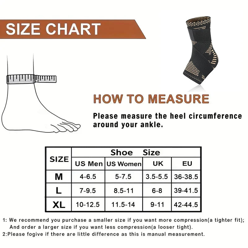 Ankle Compression Sleeve Copper Infused Support Brace