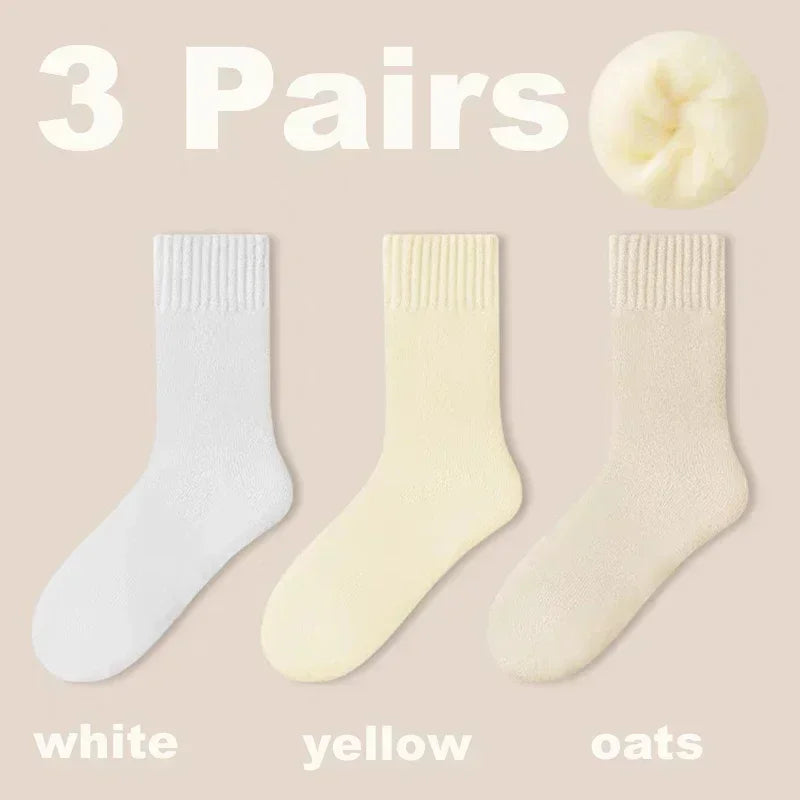 Women's Winter Socks Thick Warm Casual Crew Socks 3-Pack