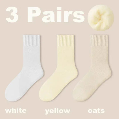 Women's Winter Socks Thick Warm Casual Crew Socks 3-Pack