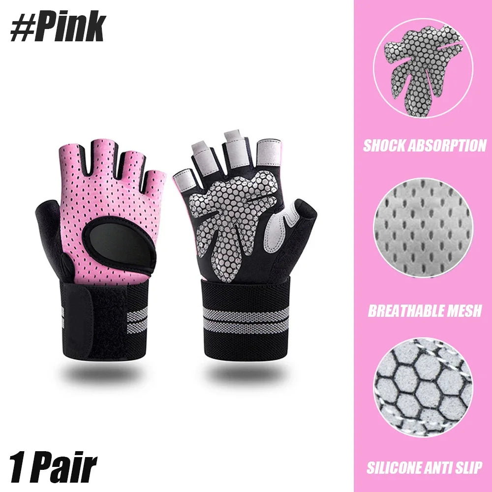 Gym Workout Gloves Half Finger Weightlifting Wrist Support