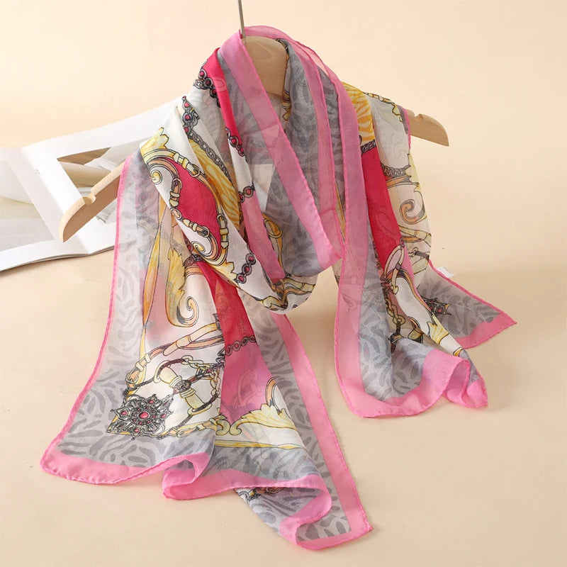 Chiffon Scarf for Women, 50×160cm Lightweight Summer Shawl