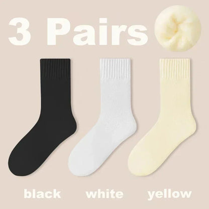 Women's Winter Socks Thick Warm Casual Crew Socks 3-Pack