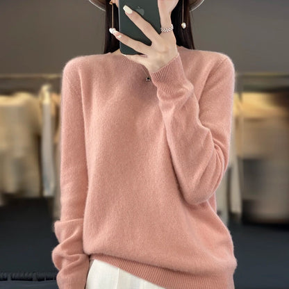 Women’s Merino Wool Sweater 100% Wool O-Neck Pullover