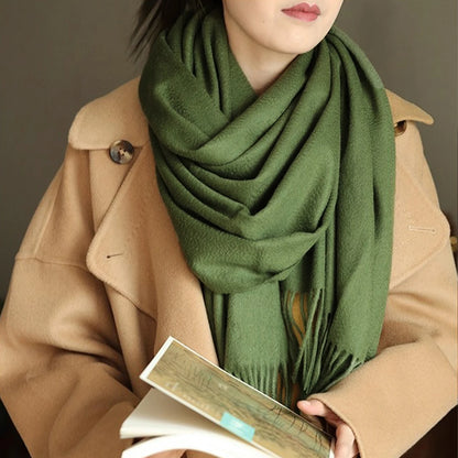 Women's Wool Scarf – Warm Winter Wrap 200×35cm