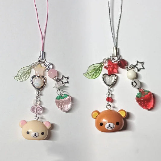 Cute Keychain Phone Charm, Beaded Animal Keychain for Bags & Phones
