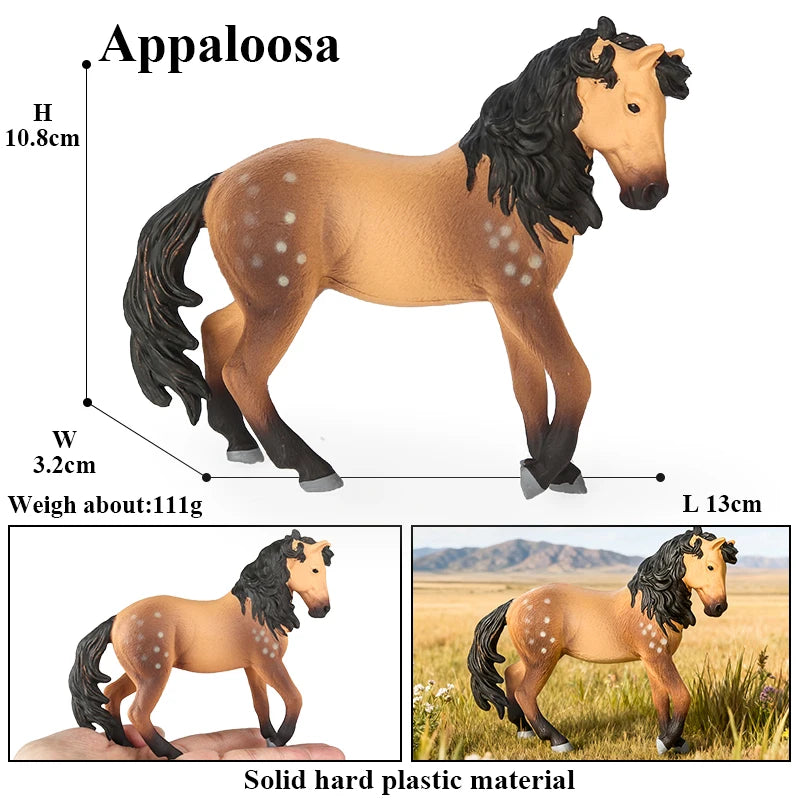 Horse Figurine, Realistic PVC Animal Model Toy for Kids