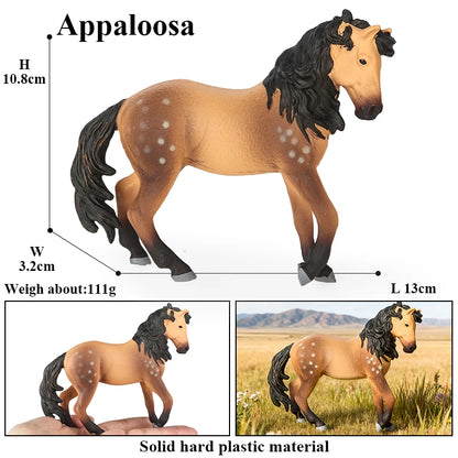 Horse Figurine, Realistic PVC Animal Model Toy for Kids