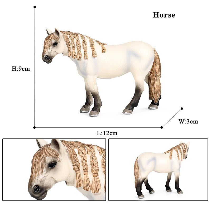Horse Figurine, Realistic PVC Animal Model Toy for Kids