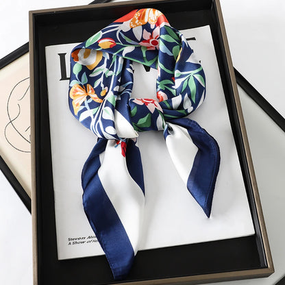 Women's Square Scarf 70x70cm Satin Print Wrap