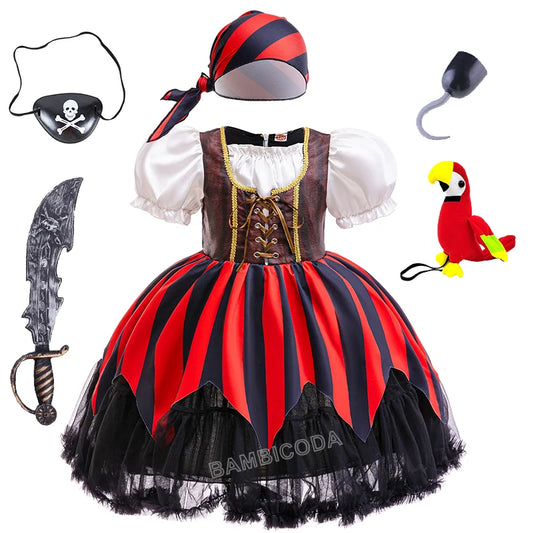 Women's Pirate Costume Dress Halloween Carnival Cosplay Outfit