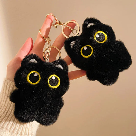 Plush Cat Keychain Cute Black Cat Bag Charm & Soft Toy