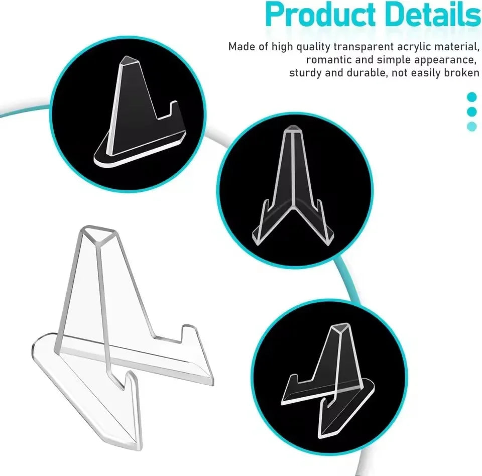 Trading Card Display Stand, Clear Mini Triangle Holder