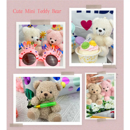 Mini Teddy Bear Plush – Small Stuffed Animal Keychain Toy