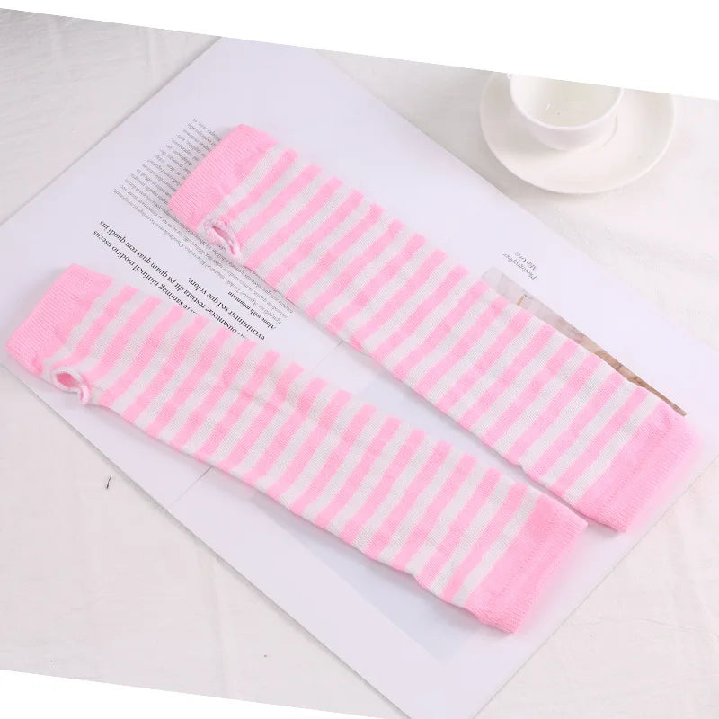 Fingerless Arm Warmers, Long Knitted Winter Gloves for Men & Women