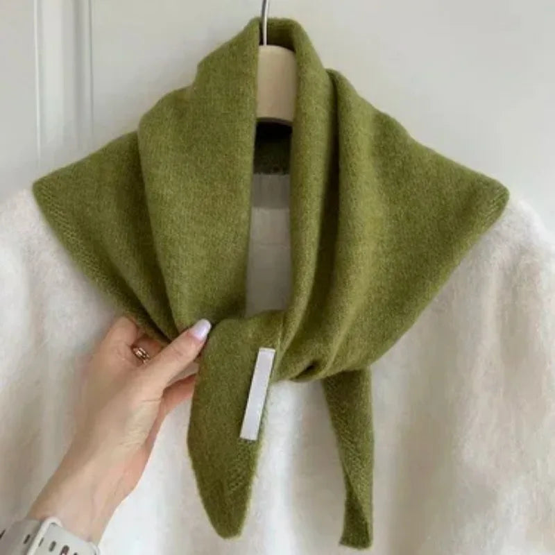 Women's Knitted Scarf Triangular Wool Blend Warm Headscarf