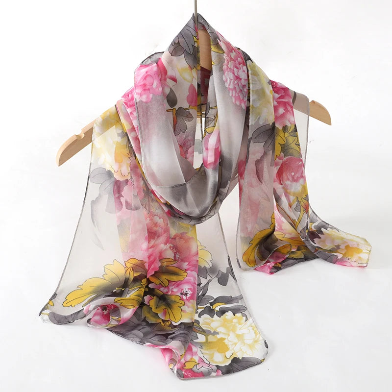 Chiffon Scarf for Women, 50×160cm Lightweight Summer Shawl