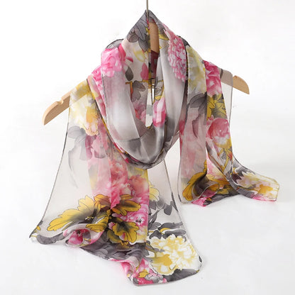Chiffon Scarf for Women, 50×160cm Lightweight Summer Shawl