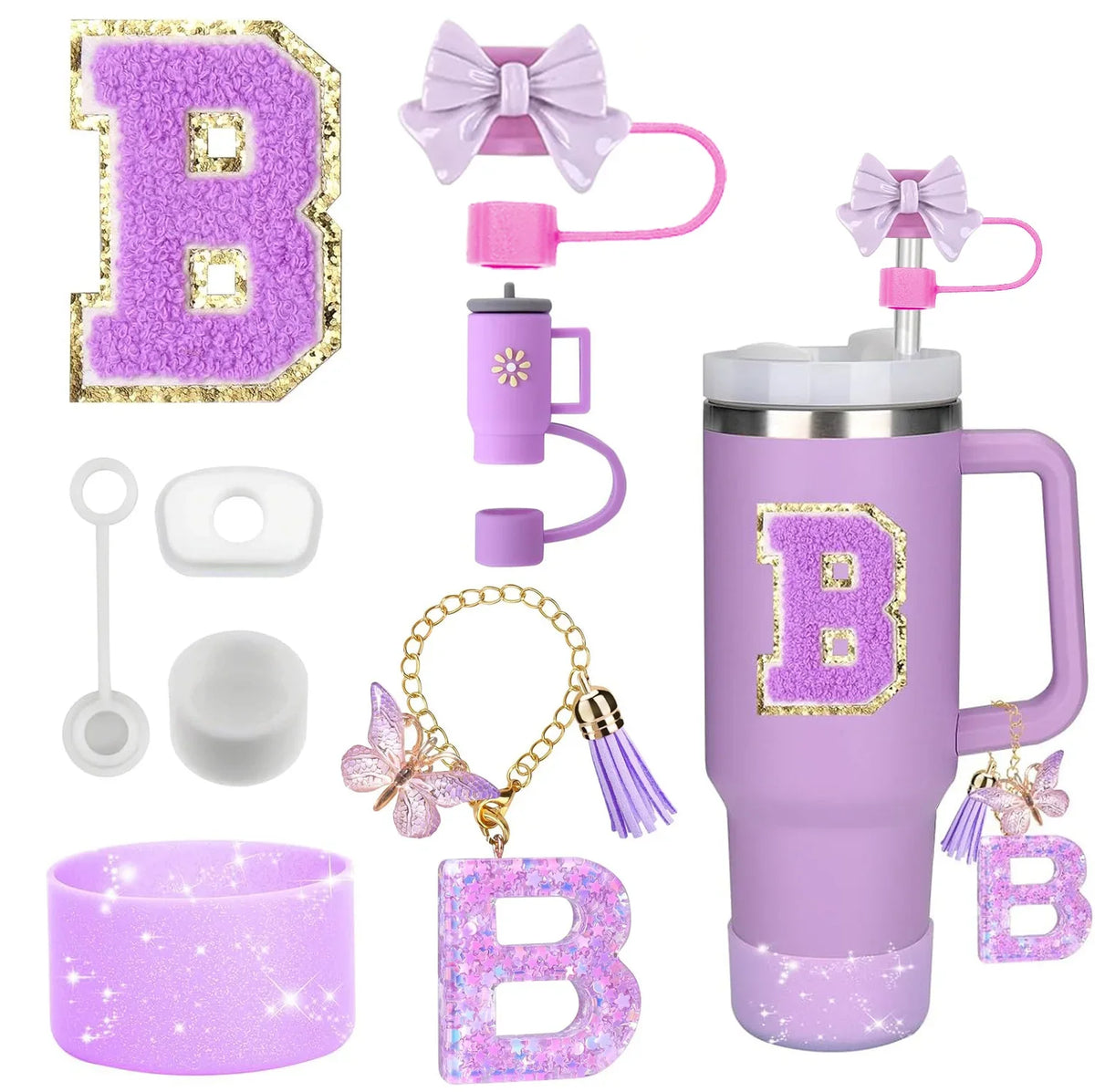 Tumbler Accessories Set – 8PCS Silicone Straw & Cup Covers