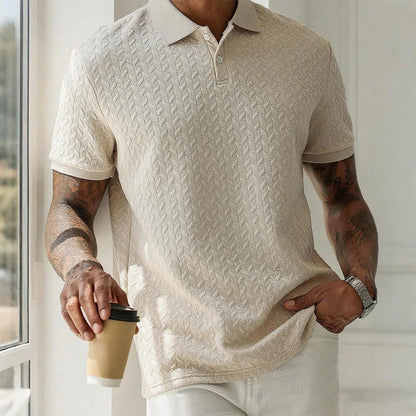 Men's Polo Shirt Short Sleeve Breathable Solid Color Casual Top