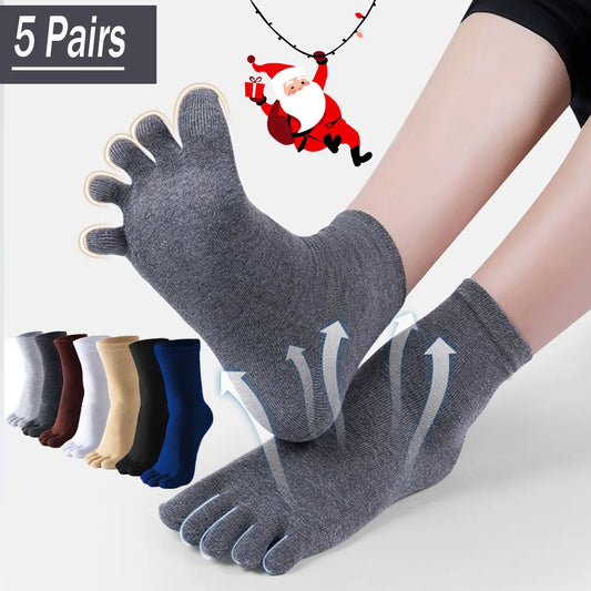 5 Pairs Toe Socks – Breathable Five Finger Crew Socks